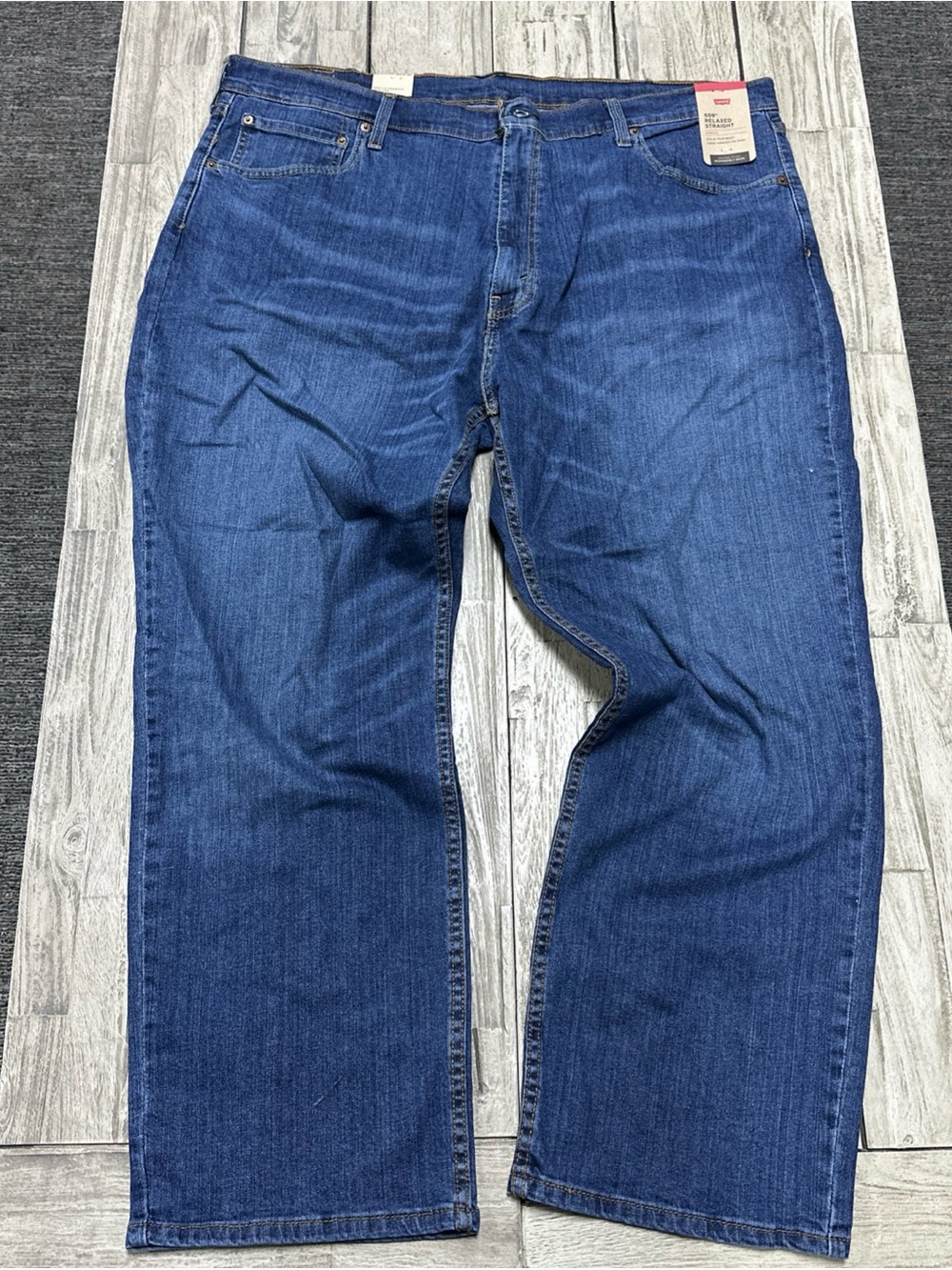 NWT Levi’s 559 Relaxed Sit At Waist Straight Fit Blue Jeans 44x30 Cotton Stretch